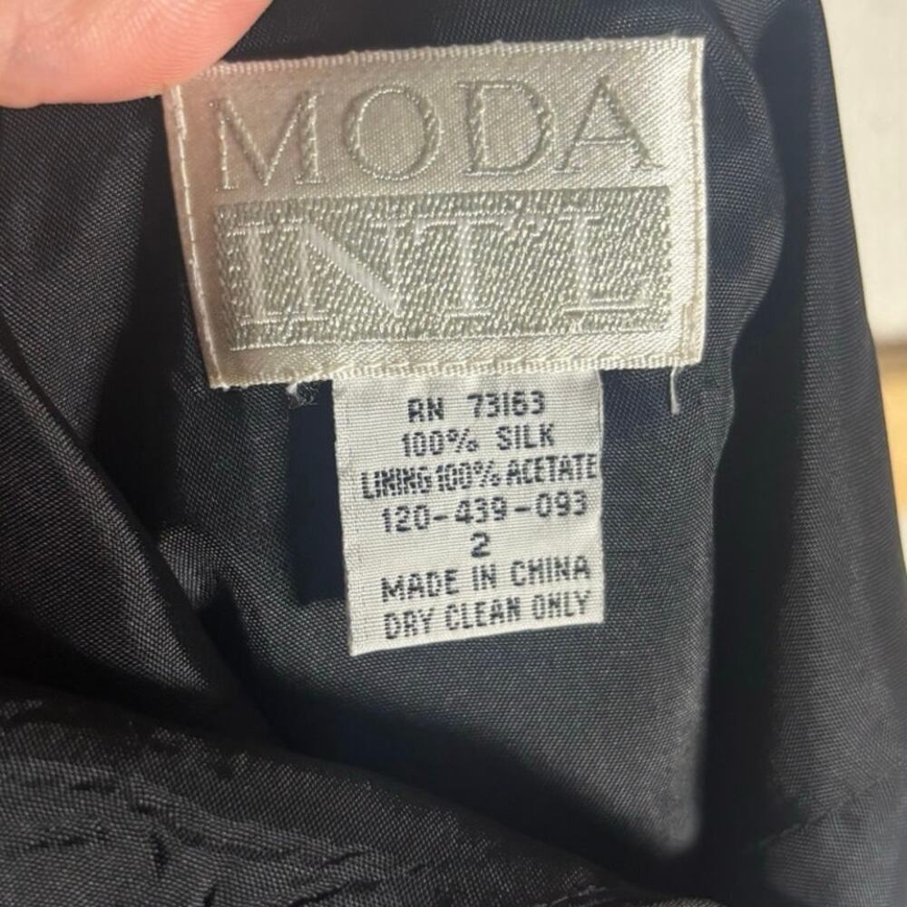 Moda International Womens 2 100% Silk Halter Mini Dress Black Cocktail Party Y2K - Picture 4 of 14